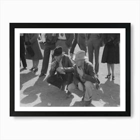 Untitled Photo, Possibly Related To Judges Of Horses Checking The Entries At The San Angelo Fat Stock Show By Art Print