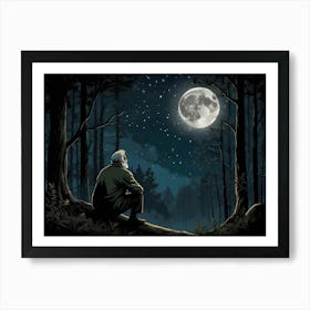 Full Moon In The Woods Art Print