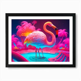 Pink Flamingo 1 Art Print