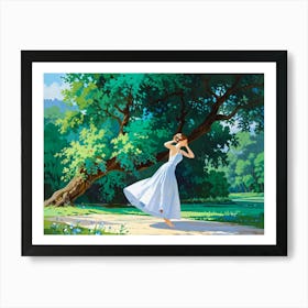 Girl In A White Dress 3 Art Print