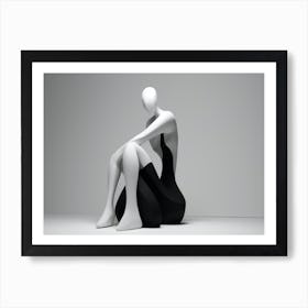 Black And White Sculpture 2 Art Print