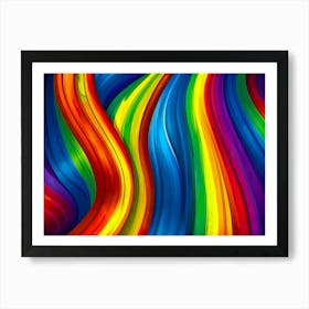 Rainbow Wavy Background Art Print
