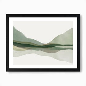 Green Landscape Mountain Art Print