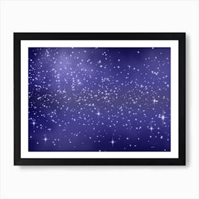 Blue Color Shining Star Background Art Print