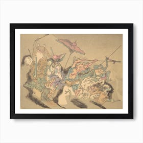 Night Parade of A Hundred Demons Kawanabe Kyosai Vintage Japanese Woodblock Print Yokai 4 Art Print