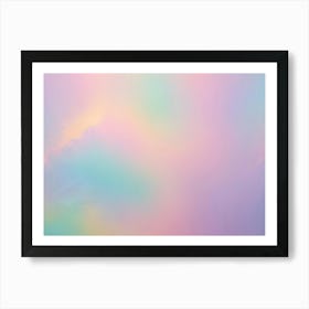 Soft Focus Holographic Background In Pastel Rainbow Colors Art Print