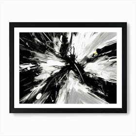 Movement Abstract Black And White 1 Art Print