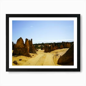 4WD Four Wheel Drive Track In The Desert Western Australia, Perth With Rocks, Bushes And Trees Art Print