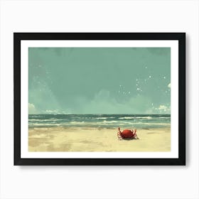 Crab On The Beach 1 Art Print