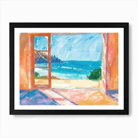 Malibu From The Window View Painting 3 Art Print