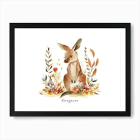 Little Floral Kangaroo 2 Poster Art Print