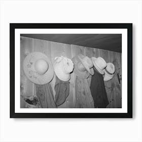 Farmers Hats Seen In The House Of George Hutton, Homesteader At Pie Town, New Mexico By Russell Lee Art Print