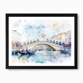 Watercolor Venice, Italy Poster Art Print