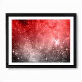 Red And Grey Galaxy Space Background Art Print