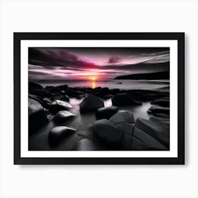 Sunset Over Rocks 8 Art Print