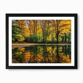 Serene Autumn Reflections 43 Art Print