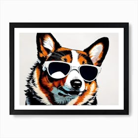 Corgi In Sunglasses 34 Art Print