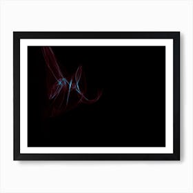 Glowing Abstract Curved Blue And Red Lines 14 Art Print