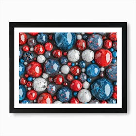 Red White And Blue Marbles 1 Art Print