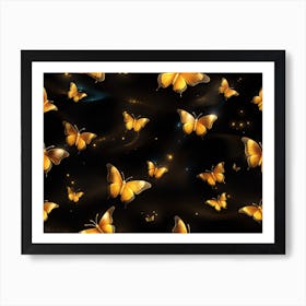 Golden Butterflies 8 Art Print