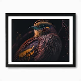 Bird Perched On A Branch Art Print