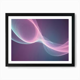 A Pink And Blue Abstract Wave On A Dark Background Art Print