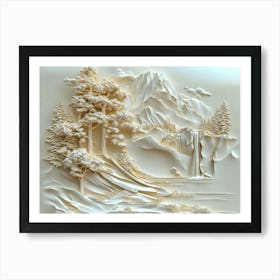 Beautiful 3d Marble Landscapes Art Print