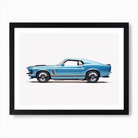 Toy Car 69 Mustang Boss 302 Blue Art Print