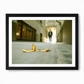 Businessman Walking Towards Bananaskin Art Print