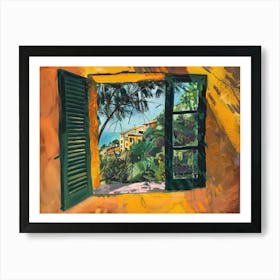 Cinque Terre From The Window View Painting 1 Art Print