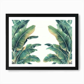 Tropical Seamless Border With Beautiful Palm, Banana Leaves 1 Art Print