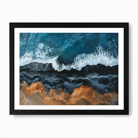 Ocean Waves in Iceland Art Print