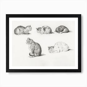 Five Studies Of Cats, Jean Bernard Art Print