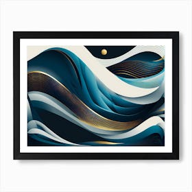 Abstract Wave Canvas Art Art Print