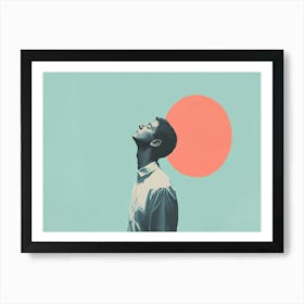 Man Looking Up At The Sun Art Print