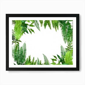 Nature Fern Square Hipster Blank Floral Blue Exotic Pastel Modern Fashion Plant Style T (13) Art Print