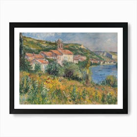 Lakeside Haven Painting Inspired By Paul Cezanne Art Print