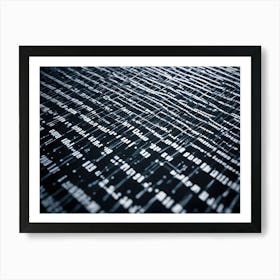 Abstract Image Of A Digital Code Or Data Stream, Depicted In A Blurred, Flowing, And Dynamic Fashion, Creating A Sense Of Motion And Technological Complexity Art Print