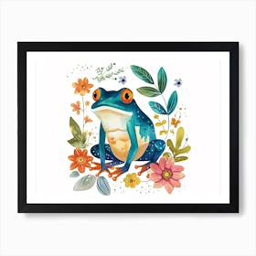Little Floral Frog 3 Art Print