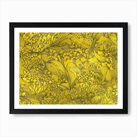 Yellow Floral Pattern Art Print