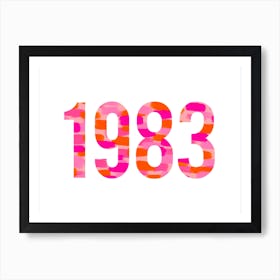 Year 1983 Pink and Orange Póster