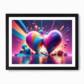 Colorful Heart Creative Art Print 37 Art Print