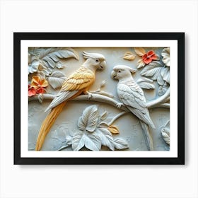 Beautiful Parrot 3d Art Print