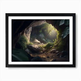 Secret Cave Hidden In A Thicket Art Print