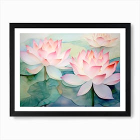 Radiant Lotus Flowers Art Print