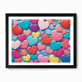 Colorful Hearts 1 Art Print