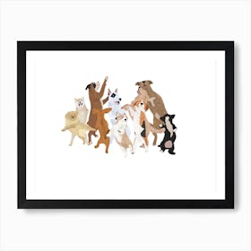 Dancing Dogs Art Print