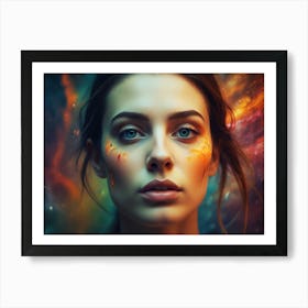 Portrait Of A Woman In Space Art Print