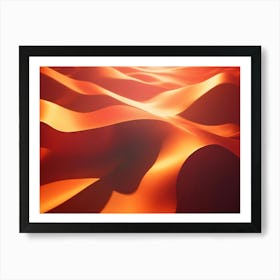 Abstract Image Of A Orange, Wavy Surface Resembling A Desert Landscape Art Print