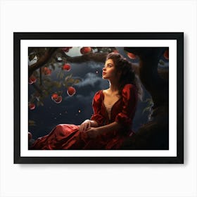 Upscaled A Woman Sitting Under Apple Trees Posing In The Sky In Th 65a6fa9c 56d0 410a Abec 6b8000decdd4 Art Print